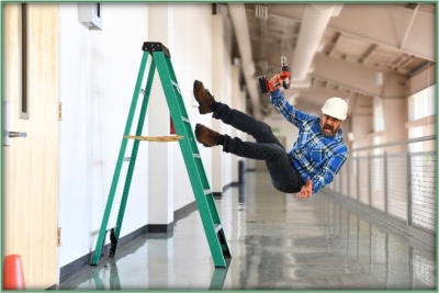 worker falling from ladder